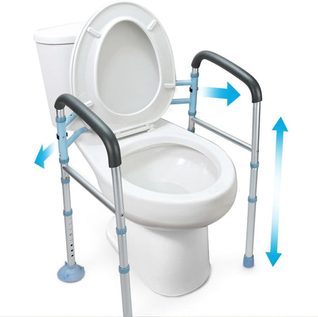 Width Adjustable-300LBS Capacity  Stand Alone Toilet Safety Frame