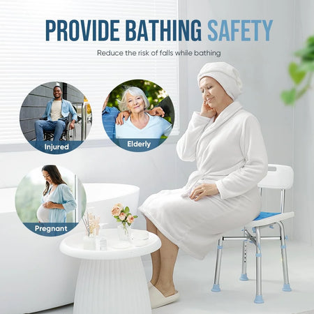 Anti-Slip Shower Bench Bathtub Stool for Elderly, Senior, Handicap & Disabled