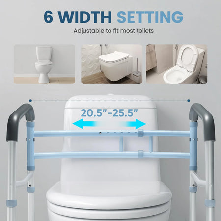 Width Adjustable Toilet Safety Frame