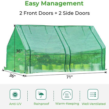 71" x 36" x 36" Mini Greenhouse (2 Colors Available)