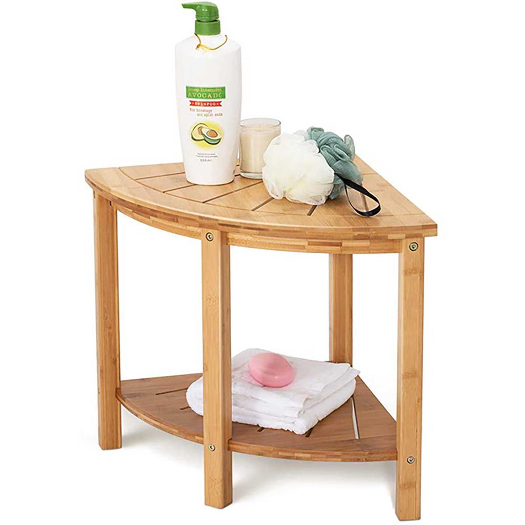 Bamboo Corner Shower Bench Corner Shower Seat OasisSpace